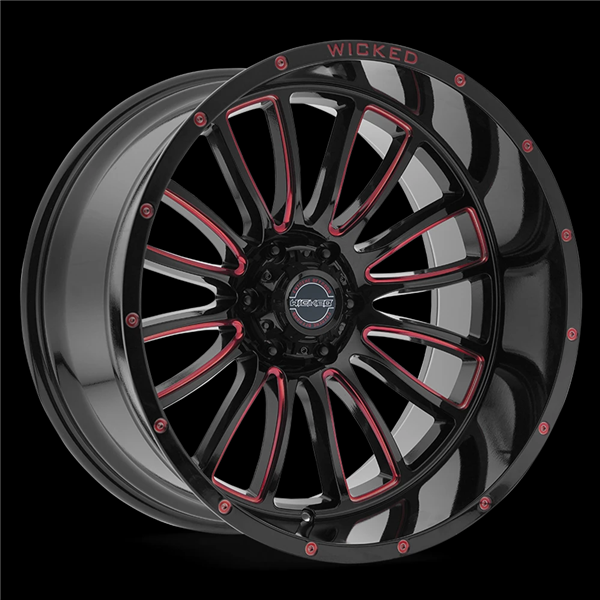 WICKED-OFFROAD W908 GLOSS BLACK RED TINT 20X10 6X139.7 -24 +106.1