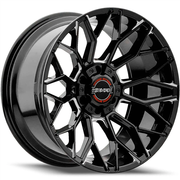 WICKED-OFFROAD W934 GLOSS BLACK MILLED 20X10 6X135/6X5.5 -19 +87.1