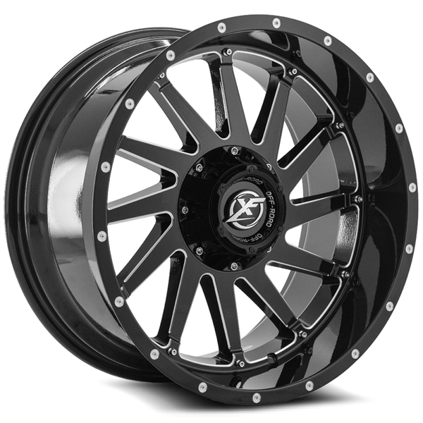 XF OFFROAD-XF216 GLOSS BLACK/MILLED 20X10 6X135/6X5.5 -12 +108 *NC*