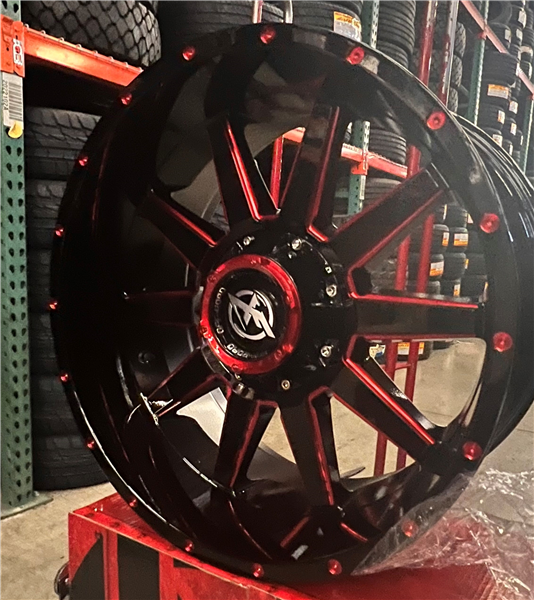 XF OFFROAD-XF219 GLOSS BLACK/RED MILLED 20X10 6X135/6X5.5 -12 +108 *NC*