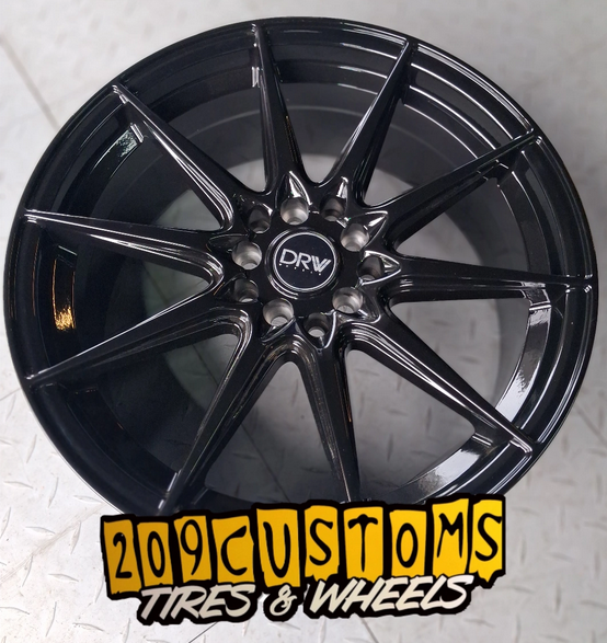 (SET OF 4)17" WHEELS DRW D19 5X114.3 + 5X100 GLOSS BLACK TOYOTA, ACURA, LEXUS, SCION, NISSAN, CIVIC, ACCORD FREE SHIPPING