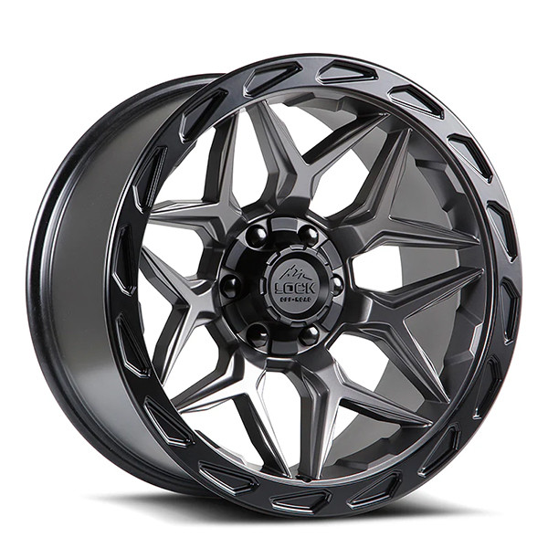 LOCK OFFROAD MATRIX 20X9 6X135/139.7 +0 C.B 106.2 MATTE GREY W MATTE BLACK RING