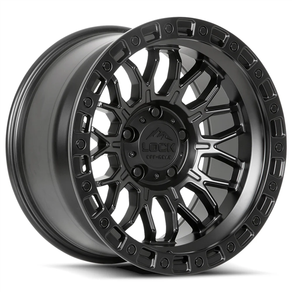 LOCK OFFROAD COMBAT 20X10 8X165.1 -18 C.B 125.2 MATTE BLACK WITH MATTE BLACK RING