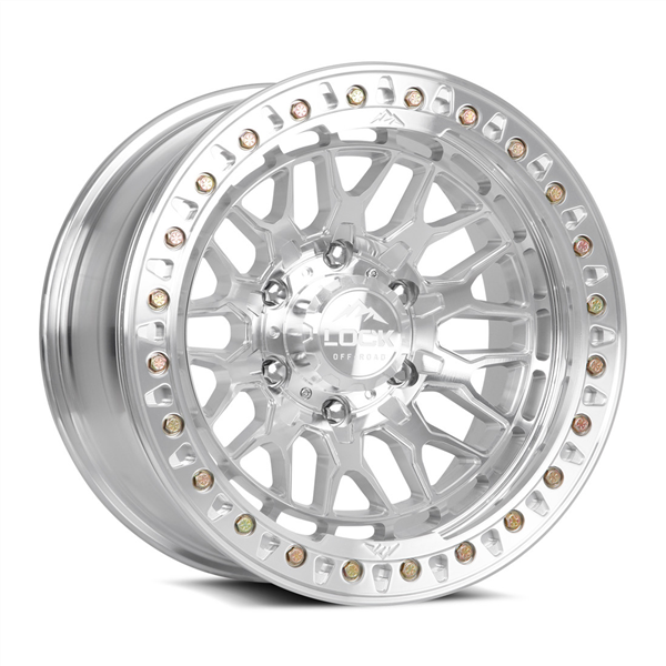 LOCK OFFROAD INVADER CASTING BEADLOCK 17X9 6X139.7 -12 C.B 106.2 MACHINE WITH CLEAR COAT