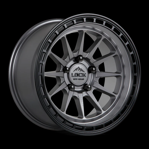 LOCK OFFROAD BAJA 17X9 6X139.7 +0 C.B 106.2 MATTE GREY WITH MATTE BLACK RING
