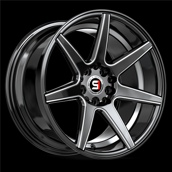 SPEC-1 RACING SP-73 GLOSS BLACK MILLED & UNDERCUT 17X7.5 5X4.5/5X4.75 +42 +73.1 *NC*