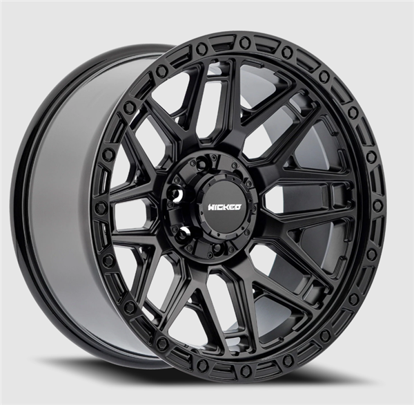 WICKED OFFROAD W828 SATIN BLACK/GLOSS BLACK LIP 20X10 6X139.7 -12 +106.1 CB