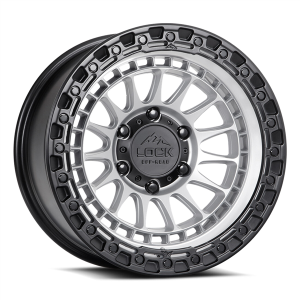 LOCK OFFROAD MOJAVE 17X9 6X135 -12 CB: 87.1 MATTE SILVER WITH MATTE BLACK RING