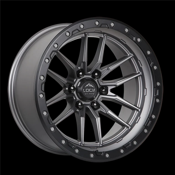 LOCK OFF ROAD KRAWLER 17X9 6X135 +1 CB 87.1 MATTE GREY WITH MATTE BLACK RING