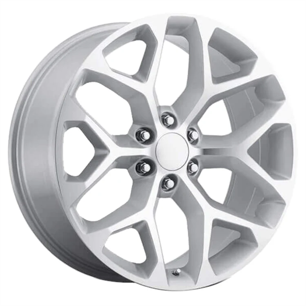 IMPACT REPLICAS SNOWFLAKE 22X9 6X139.7 +24 CB 78.1 SILVER MACHINED
