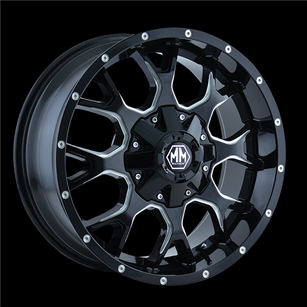 MAYHEM WARRIOR 8015 BLACK/MILLED SPOKES 20X10 6X135/6X139.7 -25 +106