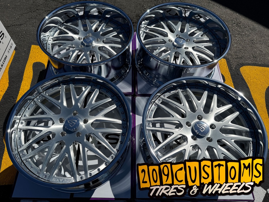 (SET OF 4)  22'' SNYPER FORGED DEL MAR 5X127 C10 IMPALA SS OBS CHEVY 1500 22X9 22X10 2 PIECE