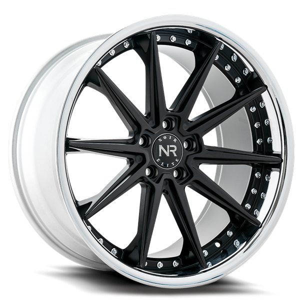 20X10 NOIR ELITE NO 110 5X114.3 40MM C.B 73.1 MATTE BLACK W/ SS LIP