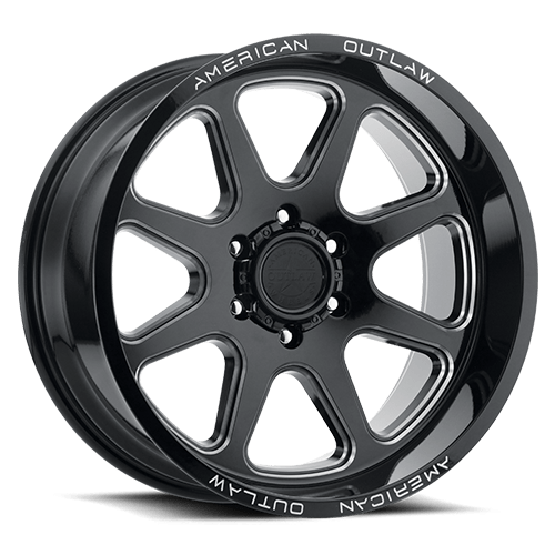 20X10 AMERICAN OUTLAW DERRINGER 5X127 -18MM C.B. 71.5 GLOSS BLACK MILLED