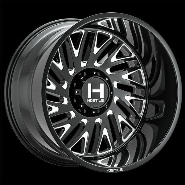 20X10 HOSTILE 131 8X165 -19MM (125.2MM) BLADE CUT (BLACK MILLED)