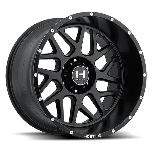 20X10 HOSTILE H108 8X170 -19MM C.B 125.2 ASPHALT (SATIN BLACK)