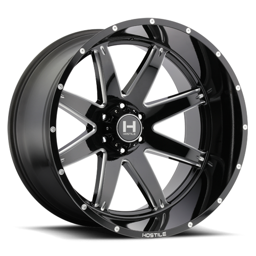 20X10 HOSTILE H109 5X150 -19MM C.B 110 BLADE CUT (BLACK MILLED)