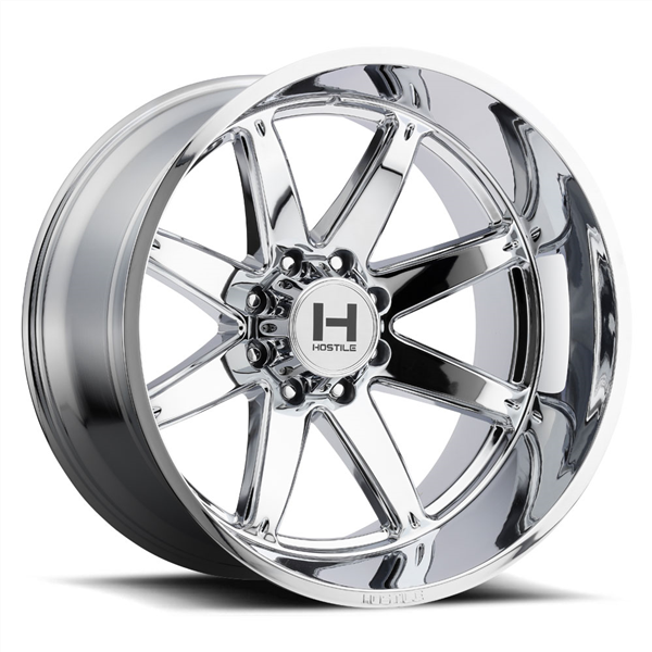 20X10 HOSTILE H109 8X165 -19MM C.B 125.2 ARMOUR PLATED ( CHROME )