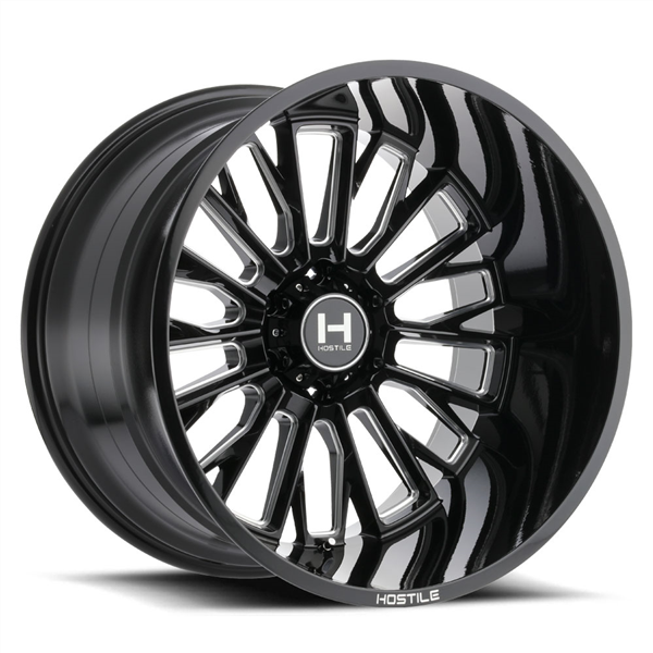 20X10 HOSTILE H114 5X139.7 -19MM C.B 87 BLADE CUT ( BLACK MILLED )
