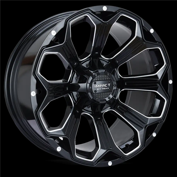 IMPACT OFFROAD 817 20X10 5X127/139.7 -12 C.B 87.1 GLOSS BLACK WITH MILLED SPOKE WINDOW