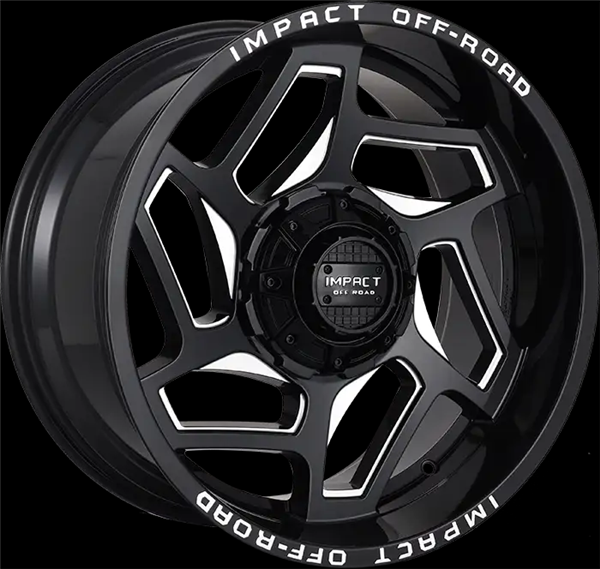 20X10 IMPACT 826 5X139.7/5X150 -12MM (110.30MM) GLOSS BLACK MILLED WINDOWS