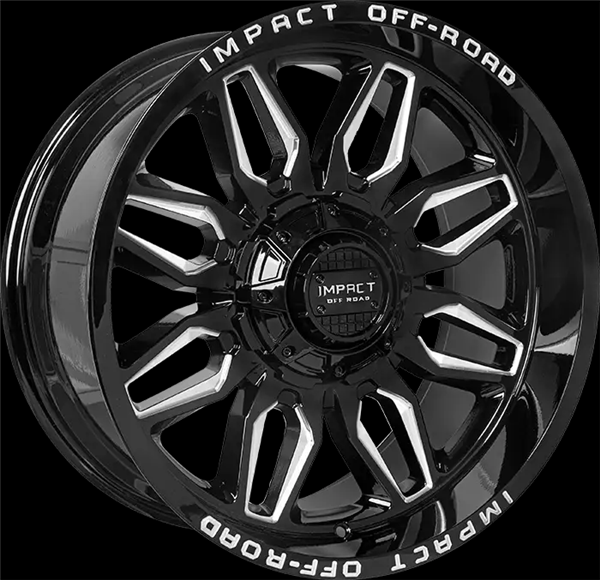 20X10 IMPACT OFFROAD 5X139.7/5X150 -12MM (110.3MM) GLOSS BLACK MILLED MACHINE