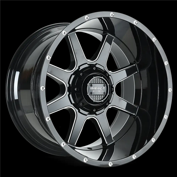 20X10 IMPACT OFFROAD 804 6X139.7/6X135 (106.10MM) -12MM GLOSS BLACK MILLED WINDOWS