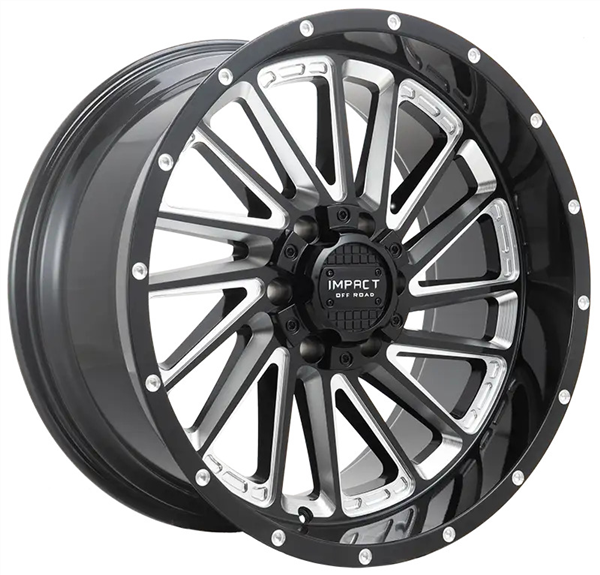 20X10 IMPACT RACING 903 5X127/139.7 -12MM (87.1MM) GLOSS BLACK MILLED WINDOW