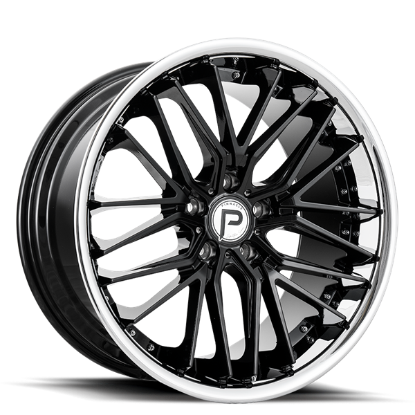 20X10 LEGACY 5X120 40MM C.B 72.56 GLOSS BLACK W/ SS LIP (SOLD AS STAGGERED ONLY)