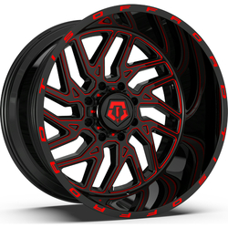 20X12 TIS 544BMR 8X170 -44MM C.B 125.2 BLACK RED MILLED ( NO RETURN , FINAL SALE )