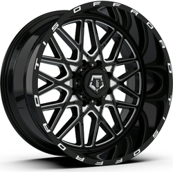 20X12 TIS 548BM 5X139.7/150 -44MM C.B 110.2 BLACK MILLED ( NO RETURN , FINAL SALE )