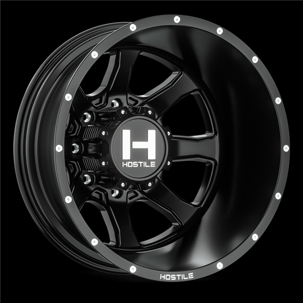 20X8.25 HOSTILE H403 8X165 -221MM C.B 121.6 (ASPHALT) SATIN BLACK
