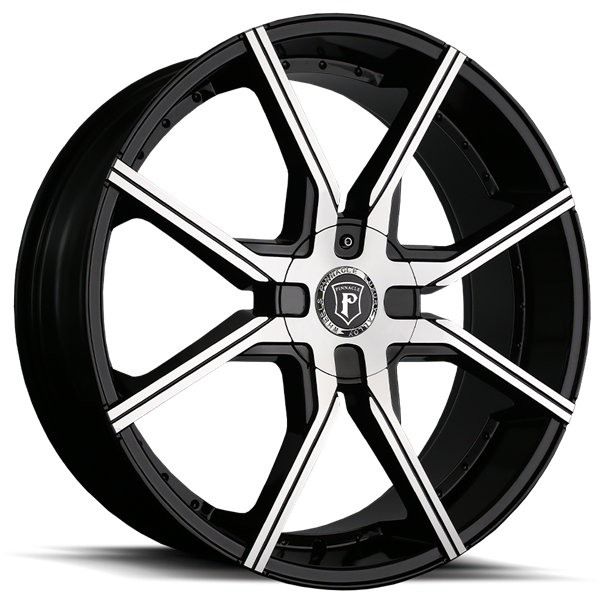 20X8.5 HYPE 5X114.3/5X120 35MM (74.1MM) GLOSS BLACK MACHINE