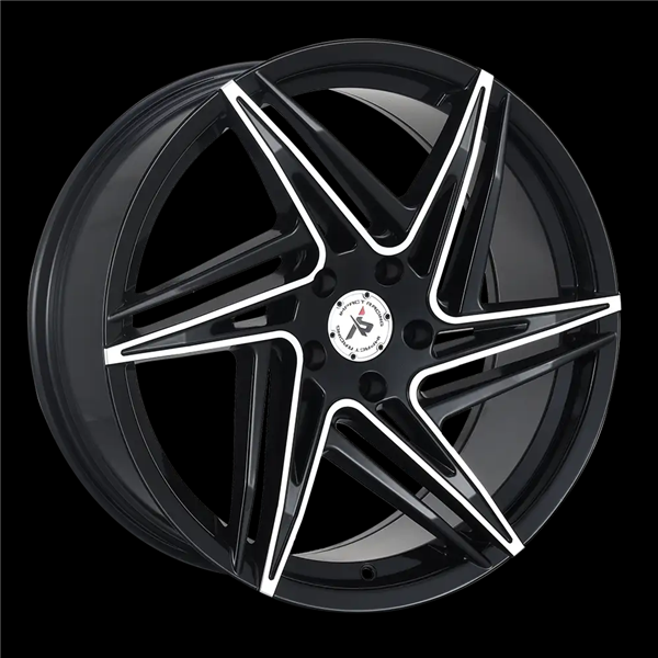 20X8.5 IMPACT RACING 606 5X114.3 35MM (73.1MM) GLOSS BLACK MACHINED FACE