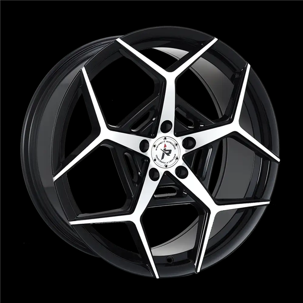 20X8.5 IMPACT RACING 607 5X114.3 35MM (73.1MM) GLOSS BLACK MACHINE FACE