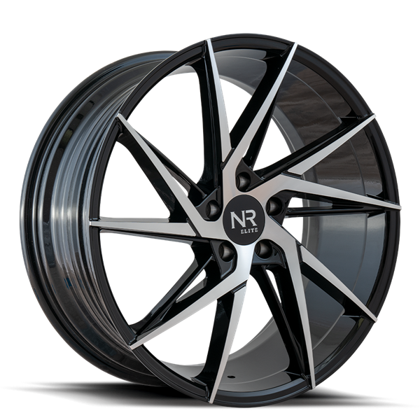 20X8.5 NOIR ELITE NO 112 5X114.3 35MM C.B 73.1 BLACK W/ MACHINE FACE