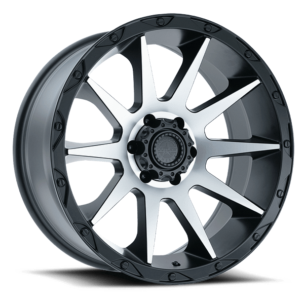 20X9 AMERICAN OUTLAW CORD 6X135 -10MM C.B. 87.1 SATIN BLACK MACHINE FACE