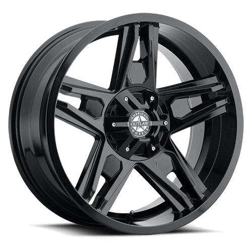 20X9 AMERICAN OUTLAW LONESTAR 5X139.7 +10MM C.B 108 GLOSS BLACK