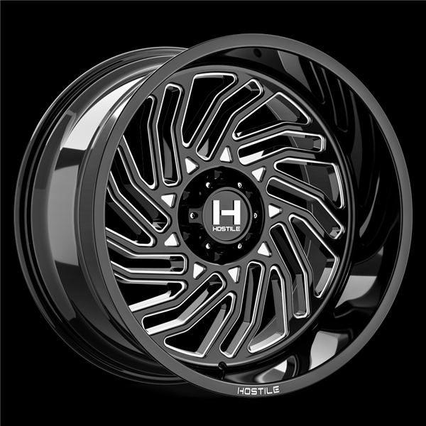 20X9 HOSTILE H140 6X139.7 +12MM C.B 106.1 (BLADE CUT) GLOSS BLACK MILLED