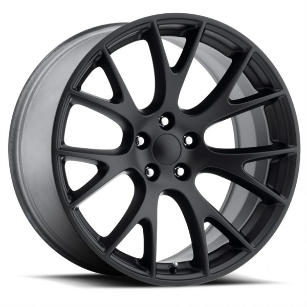 22X11 DODGE HELLCAT REPLICA WHEELS 5X115 +27MM C.B 71.6 MATTE BLACK