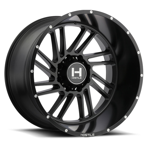 22X12 HOSTILE H110 8X165 -44MM C.B 125.2 ASPHALT (SATIN BLACK)