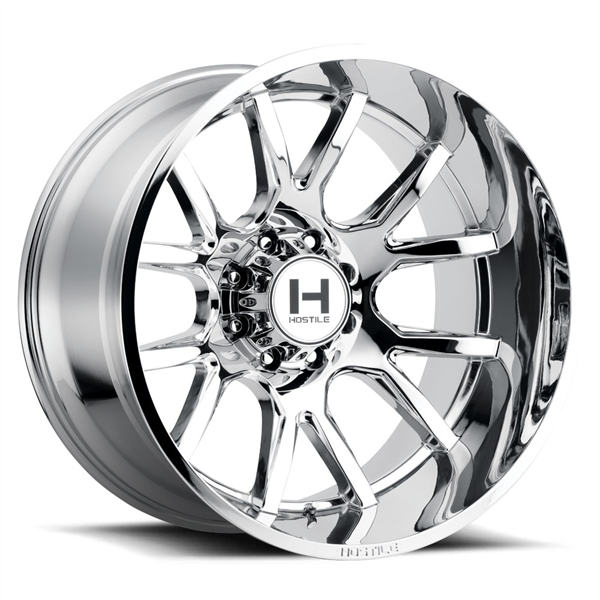 22X12 HOSTILE H113 8X170 -44MM C.B 125.2 ARMOUR PLATED ( CHROME )