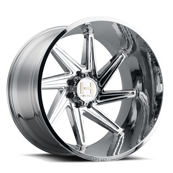 22X12 HOSTILE H119 8X170 -44MM C.B 125.2 ARMOUR PLATED ( CHROME ) "LEFT SIDE WHEEL"