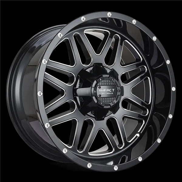 22X12 IMPACT 806 5X139.7/5X150 -44MM (110.30MM) GLOSS BLACK MILLED WINDOWS