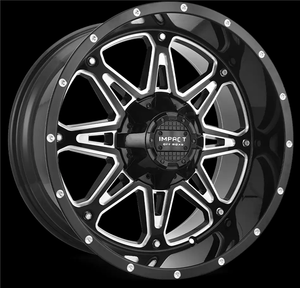 22X12 IMPACT 810 5X139.7/5X127 -44MM (87.1MM) GLOSS BLACK MILLED WINDOWS