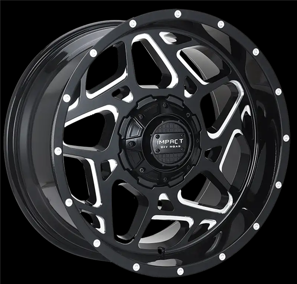 22X12 IMPACT 822 5X139.7/5X150 -44MM (110.3MM) GLOSS BLACK MILLED WINDOWS