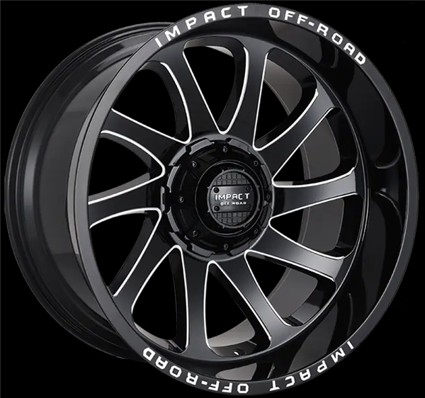 22X12 IMPACT 825 5X139.7/5X150 -44MM (110.3MM) GLOSS BLACK MILLED WINDOWS