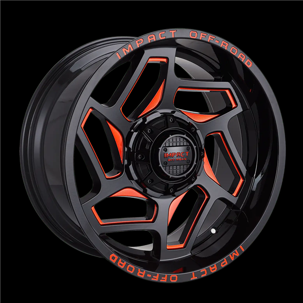22X12 IMPACT OFF ROAD 6X139.7/6X135 -44MM (106.1MM) GLOSS BLACK RED MILLED