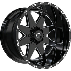 22X12 TIS 551BM 8X165 -44MM C.B 125.2 BLACK MILLED ( NO RETURN , FINAL SALE )