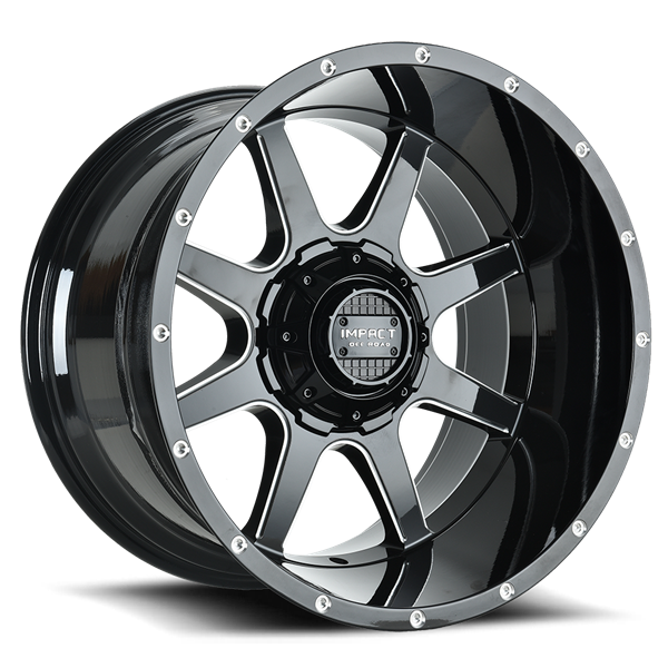 22X12 W804 5X139.7/5X150 -44MM (110.30MM) GLOSS BLACK MILLED WINDOWS